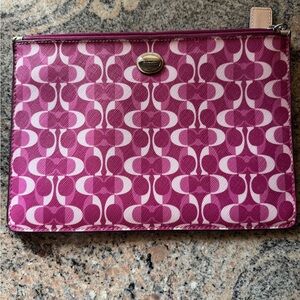 Coach Pink and White Mini Bag with Geometric Design